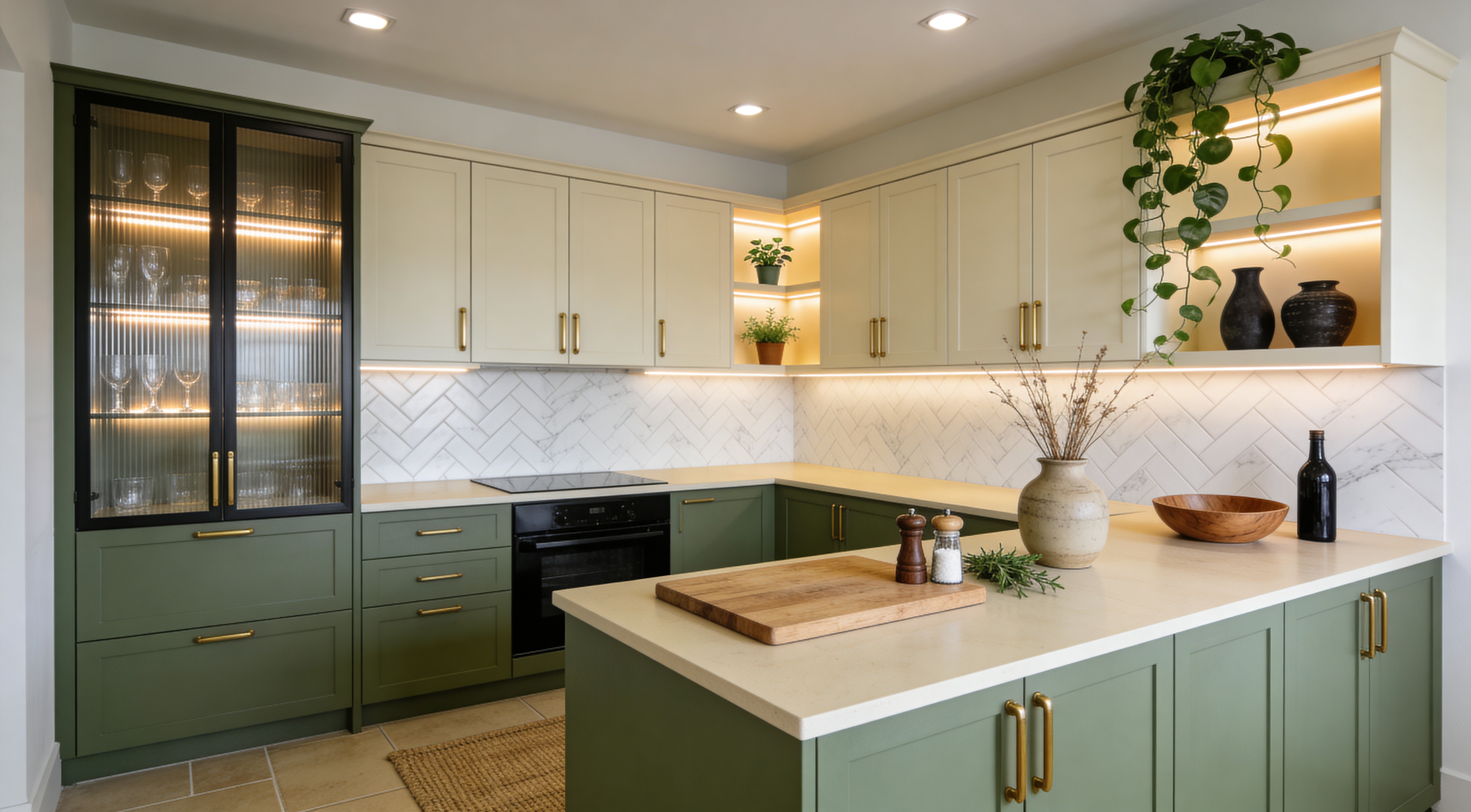 Your kitchen worktop — natural stone surface catching morning light