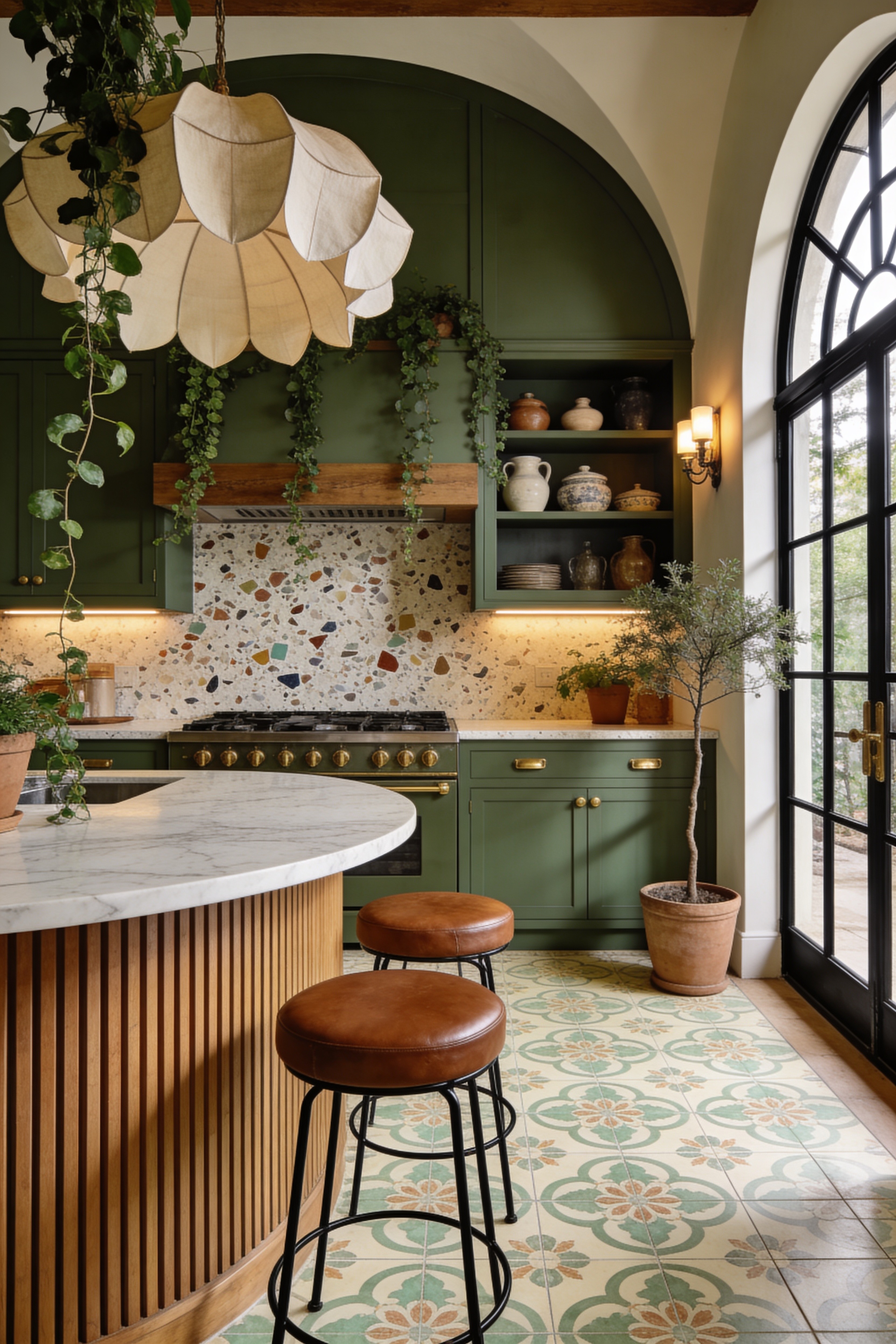 Your kitchen worktop — natural stone surface catching morning light